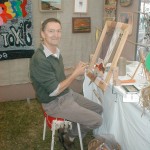 William Jefferies demonstrating tapestry weaving at the Kew Fete